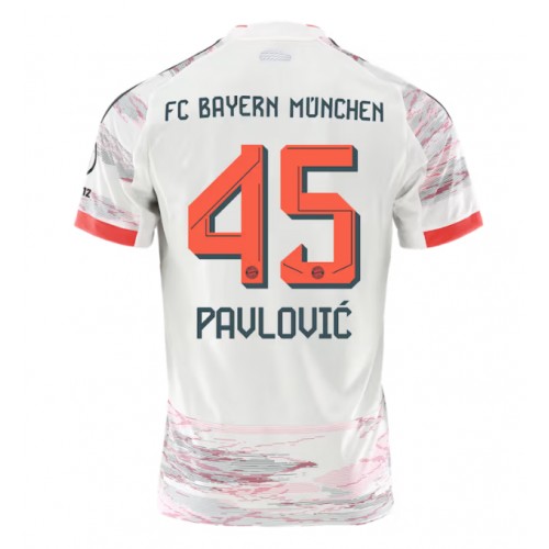 Stroje piłkarskie Bayern Munich Aleksandar Pavlovic #45 Koszulka Wyjazdowej 2025-26 Krótki Rękaw